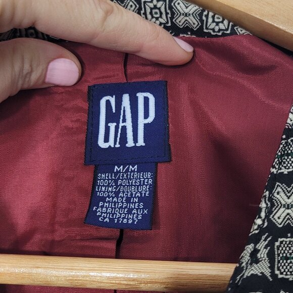 GAP Vintage Boy Kids Black Ivory Pockets Sleeveless V-Neck Button Front Vest Med - Picture 5 of 9